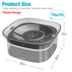 UPSKY no spill dog water bowl demonstrates spill proof design to keep floors clean.
