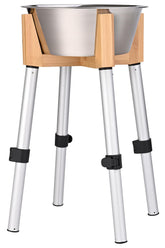 URBUDDIES elevated dog bowl assembly provides a stable setup for easy feeding of large dogs.