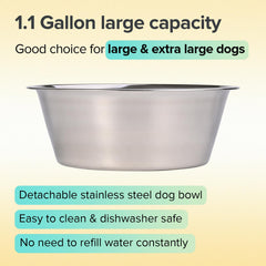 URBUDDIES removable stainless steel bowl makes cleaning quick and hygienic.