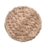 Urnat Cat Knitted Bed Mat oatmeal close-up weave for cozy naps.