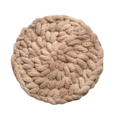 Urnat Cat Knitted Bed Mat oatmeal close-up weave for cozy naps.