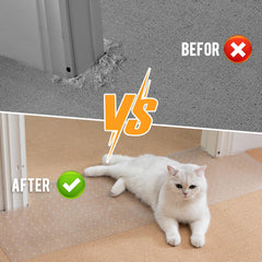 Uross carpet protector cut-to-size option fits doorways precisely.