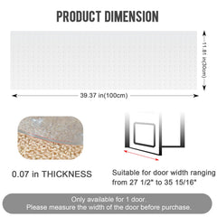 Uross carpet protector shows non-slip surface keeps mat in place.