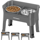 URPOWER 3-in-1 elevated dog bowls assembled for tidy feeding and neck comfort.