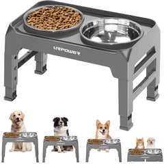 URPOWER 4-height adjustable bowls stand offers varied heights for growing dogs' comfort.