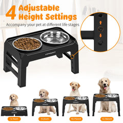 URPOWER 4-height setup demonstrating adjustable heights for growing dogs