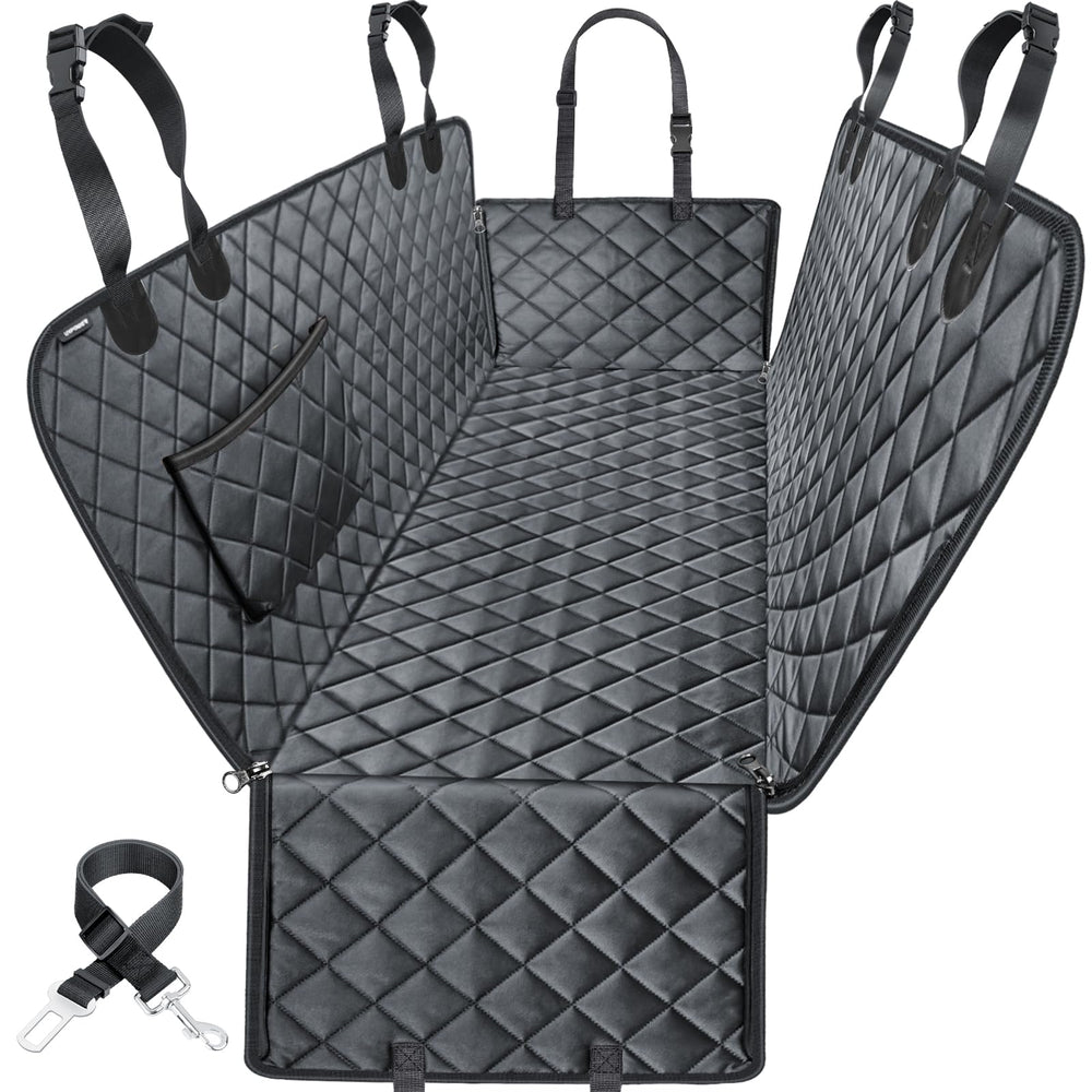 URPOWER dog seat cover hammock with side flaps protects backseat from scratches during car rides