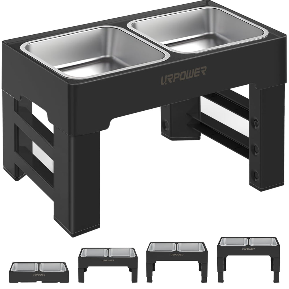 URPOWER elevated bowls stand closeup — sturdy design for daily feeding.