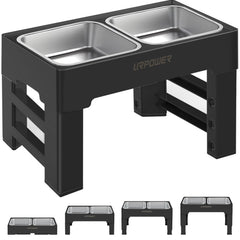 URPOWER elevated bowls stand closeup — sturdy design for daily feeding.