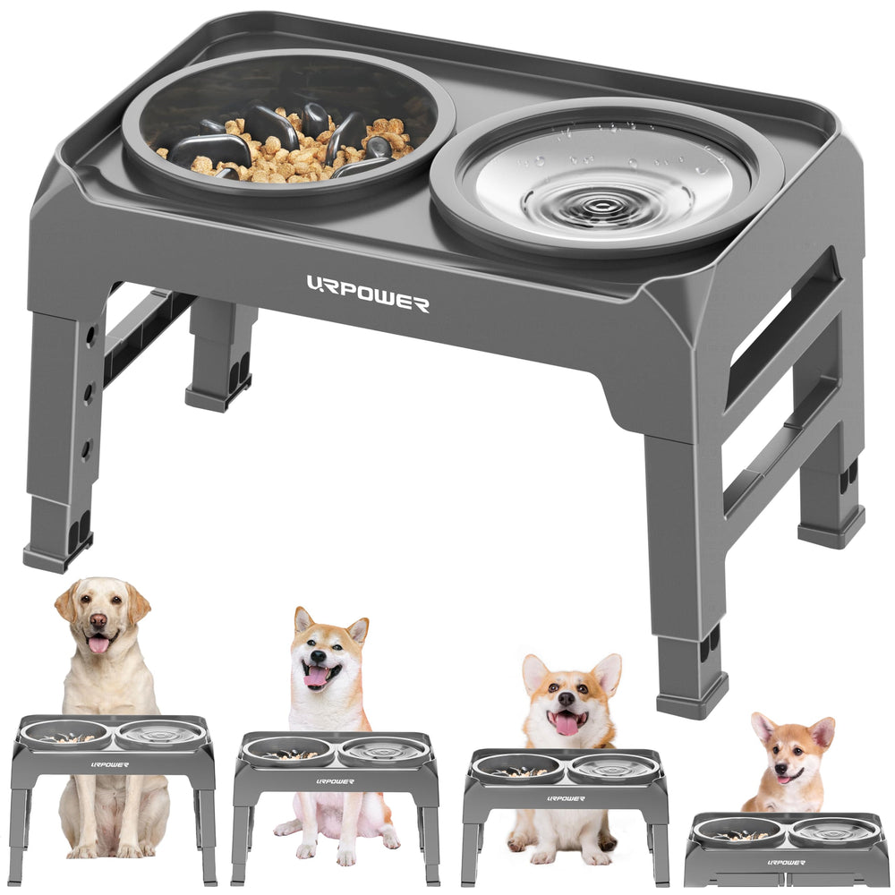 URPOWER elevated dog bowls assembly keeps feeding area clean with raised edges.