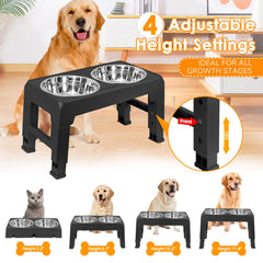 URPOWER elevated dog bowls stainless steel bowls shown for easy cleaning and durability