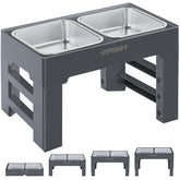 URPOWER elevated bowls stand with four height options for growing dogs