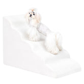 Uross dog stairs beige side view showing 5-step design for bed access