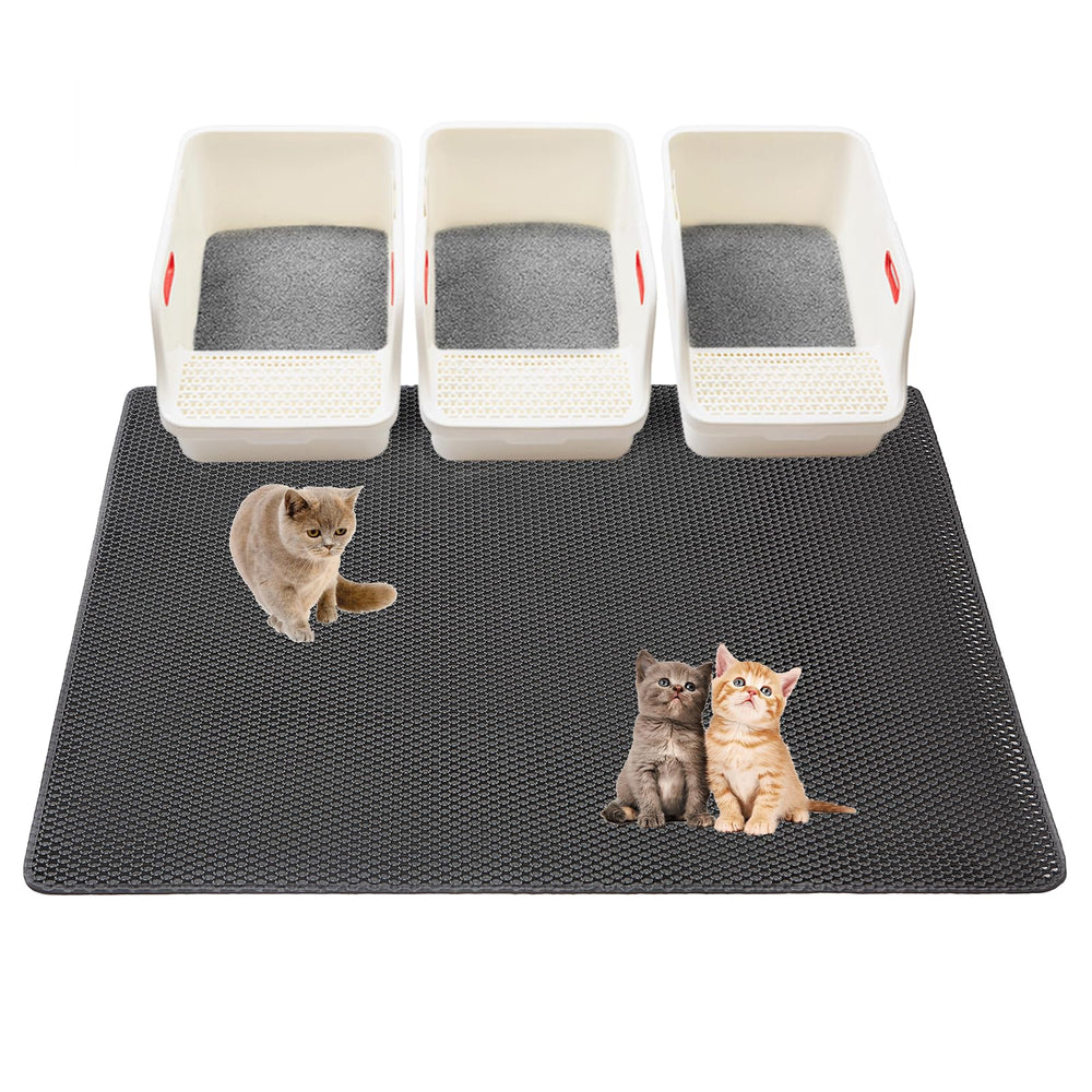 USHARP Cat Litter Mat folded for storage showing space-saving design and portability