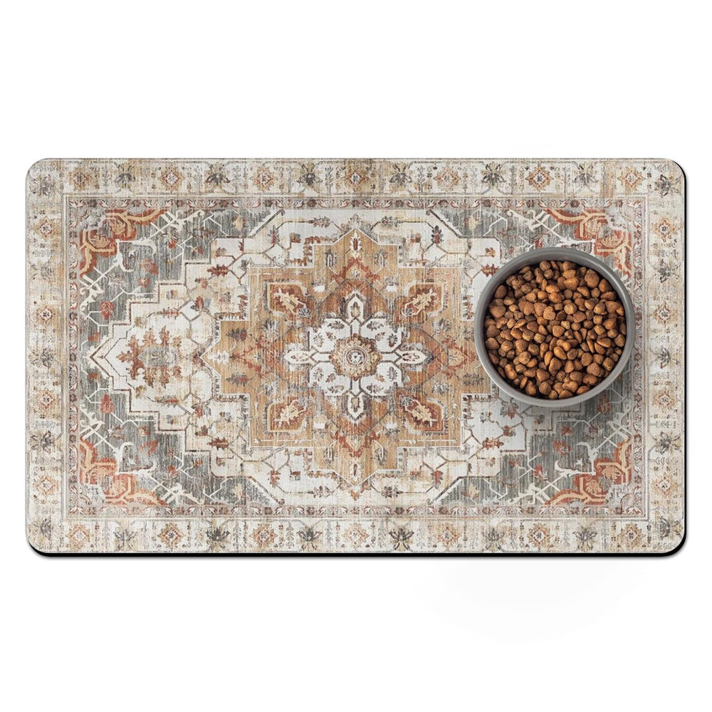 Usnfhcaw absorbent dog bowl mat dries spills quickly for a cleaner feeding area.