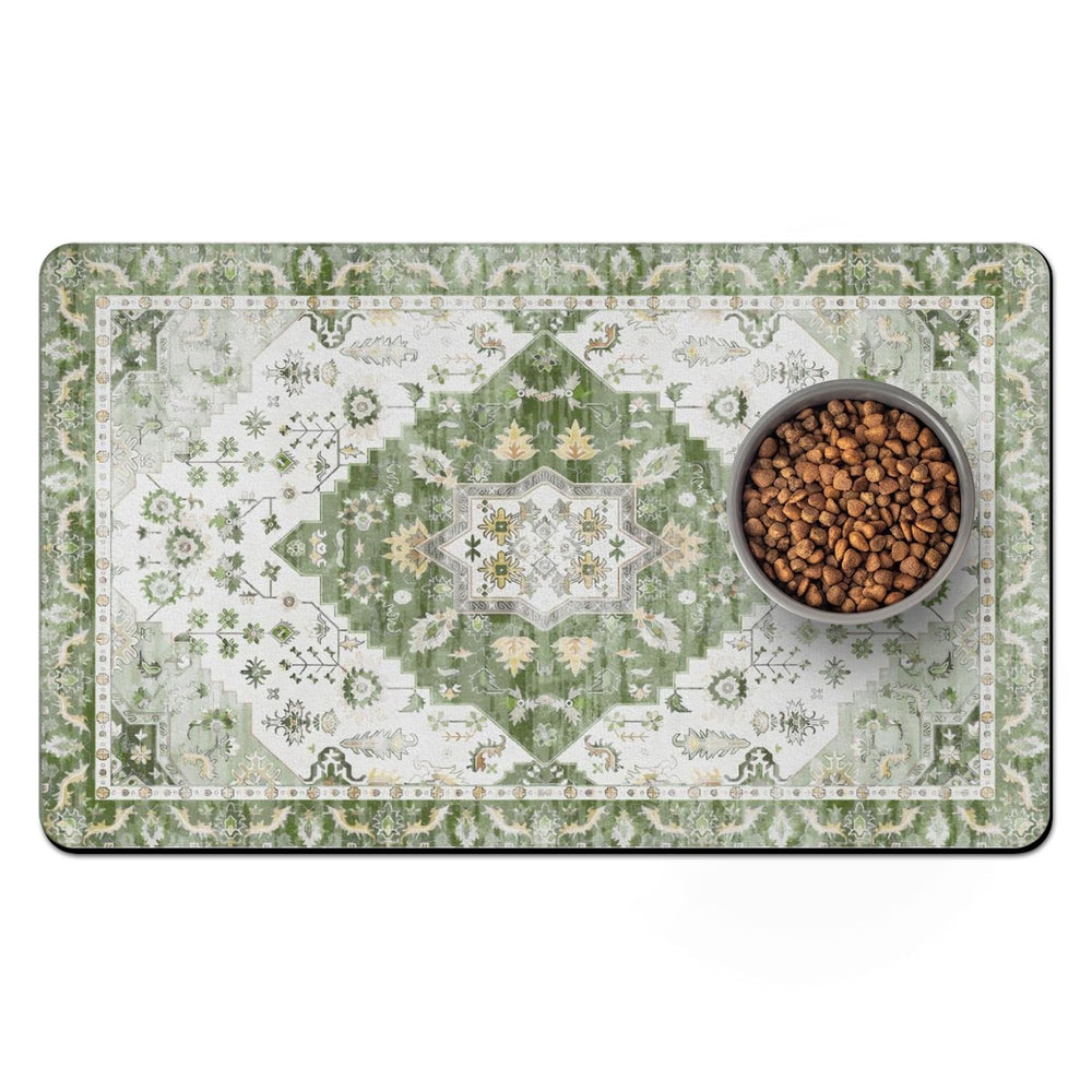 Usnfhcaw pet-food-mat-absorbent-surface absorbs spills quickly for a clean feeding area.