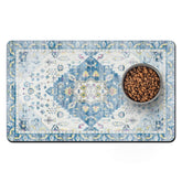 Usnfhcaw pet food mat with absorbent quick-dry surface for a clean feeding area