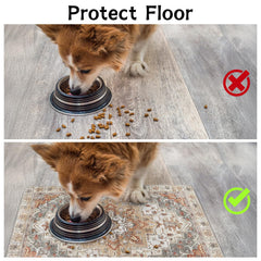 Usnfhcaw pet food mats easy-clean simplifies daily maintenance.
