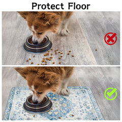Usnfhcaw pet food mat is easy to wipe clean and roll for storage