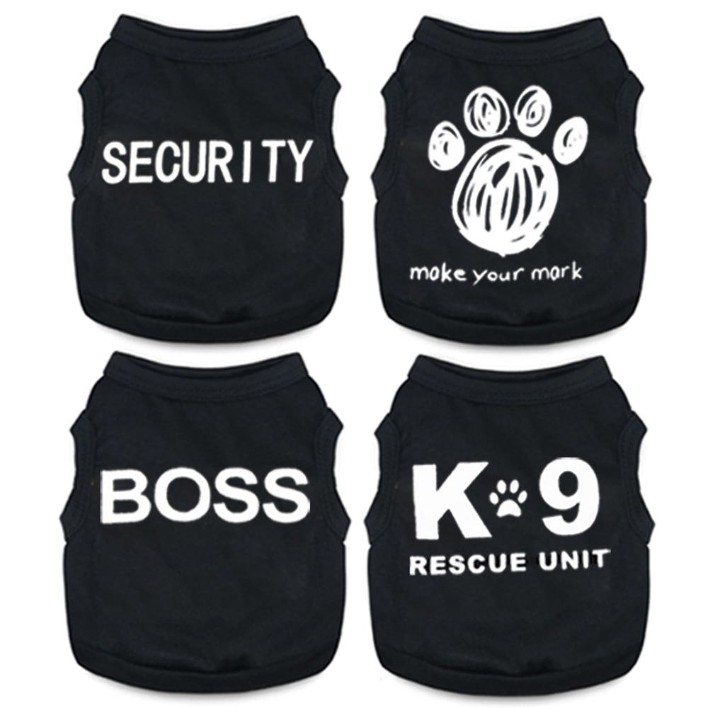 Uswalnna 4-pack small dog shirts packshot showing versatile summer wear for tiny dogs