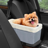 UTOLOVE pet car seat with soft cushion for small dogs in gray, cozy travel comfort