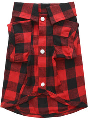 UUREED dog plaid shirt back view showing versatile fit for seasons