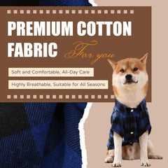UUREED dog plaid shirt with classic design stands out on walks