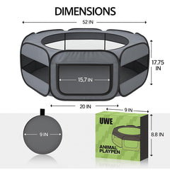 UWE Extra Large Playpen folded and stored—compact for travel and easy storage.