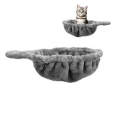 UXIETIN Cozy Cat Tree Hammock gray, front view showing a deep, cozy basket for large cats.