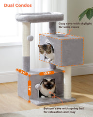 UYMI 32-cat-tree soft-padded-perch for cozy naps