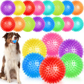 UZLU 12-pack spiky dog balls with squeak for durable chew and fetch.