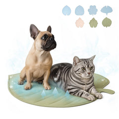 Vagascape Dog Cooling Mat leaf-design offers cooling comfort for pets.