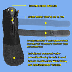 VALFRID anti-slip dog booties on hardwood floor highlight secure traction.