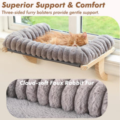 Valigogo cat window sill perch bed top view highlights spacious lounging area.