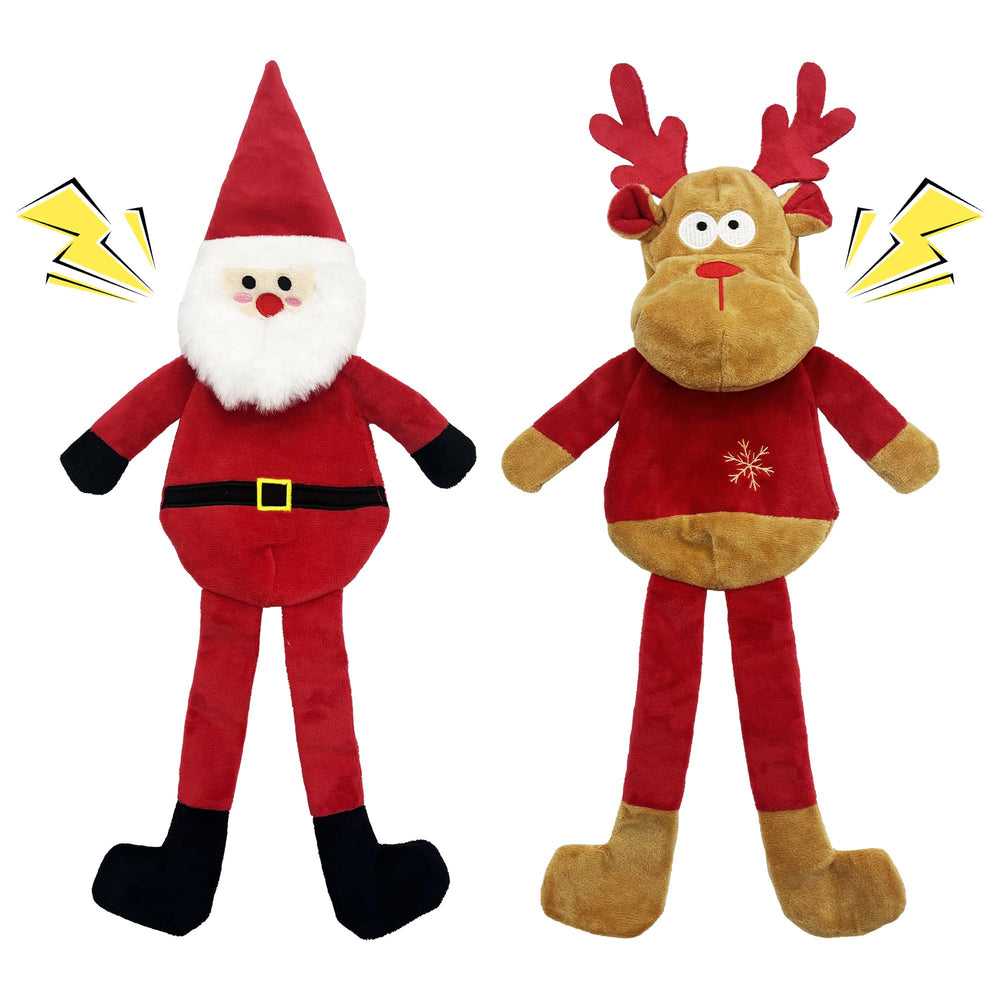 Valuepeak Santa Christmas dog toy with squeaker for interactive play
