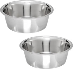 Vanacara two-pack stainless steel dog bowls—durable daily feeding solution.