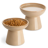 Vancasso ceramic elevated cat bowls 2-pack full set for balanced meals
