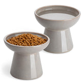 Vancasso ceramic elevated cat bowls dual design supports balanced meals.