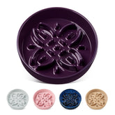 Vancasso ceramic slow-feeder bowl with floral maze in purple slows fast eaters safely.