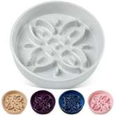 Vancasso ceramic slow feeder dog bowl with floral maze design improves mealtime pacing