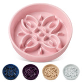 Vancasso ceramic slow-feeder dog bowl in pink reduces eating speed for better digestion
