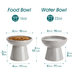 Vancasso dual-bowl set keeps food and water separate for easy feeding.
