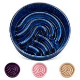 vancasso slow feeder bowl blue maze design encourages slower eating