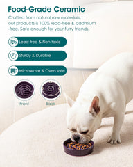 Vancasso slow-feeder bowl dishwasher-safe glaze cleans easily.