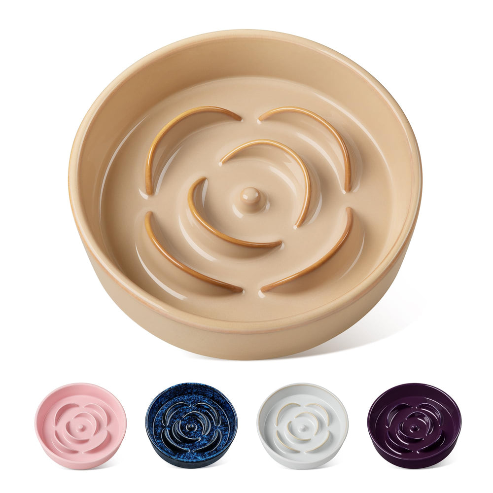 vancasso slow feeder bowl top view for portion control during meals
