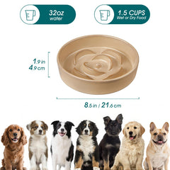 vancasso slow feeder dog bowl for medium breed aids portion control and steady eating
