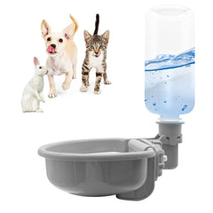 Vannon 16oz pet water bottle mounted outside cage for easy refills and stable setup.