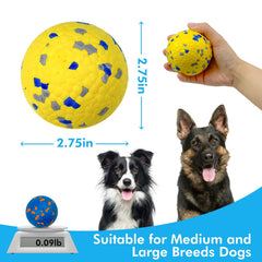 Vannon dog balls blue yellow for high visibility during outdoor play.