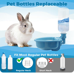 Vannon gravity water bottle demonstrates auto-flow hydration in cages.