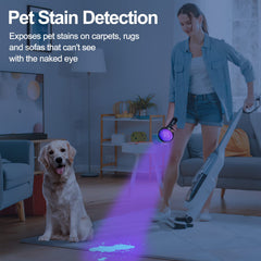 Vansky indoor-outdoor inspection UV reveals urine and smudges clearly.